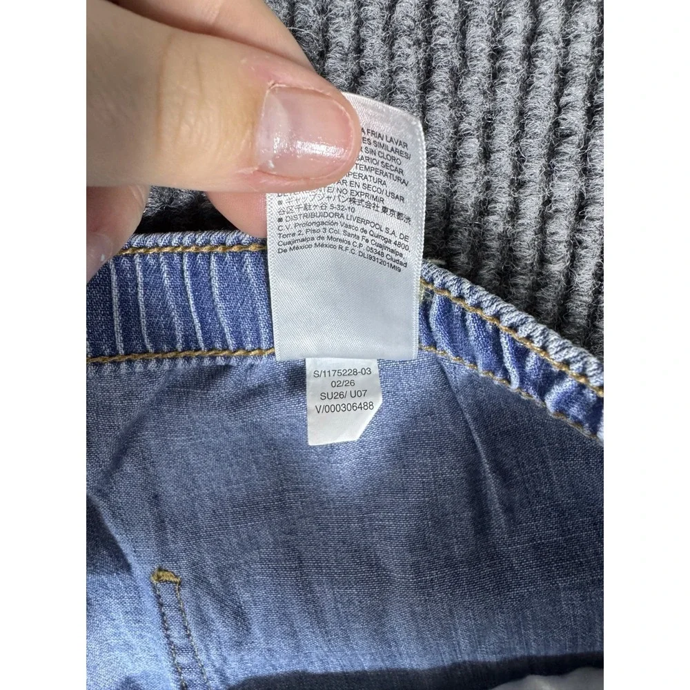 Banana Republic Mid Rise Wide Leg Drawstring Waist Jeans Womens Large Baggy Blue